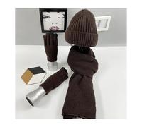 DFJOENVLDKHFE Set di Cappelli, Sciarpe e Guanti Invernali da Donna, Lavorati a Maglia, Comodi e Caldi, Accessori for Le Donne, Stile Freddo(Coffee)