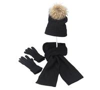 DFJOENVLDKHFE Set di Cappelli, Sciarpe e Guanti Invernali da Donna, Lavorati a Maglia, Comodi e Caldi, Accessori for Le Donne, Stile Freddo(Black)