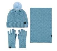 DFJOENVLDKHFE Set di Cappelli, Sciarpe e Guanti Invernali da Donna, Lavorati a Maglia, Comodi e Caldi, Accessori for Le Donne, Stile Freddo(Starlight Blue)