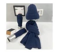 DFJOENVLDKHFE Set di Cappelli, Sciarpe e Guanti Invernali da Donna, Lavorati a Maglia, Comodi e Caldi, Accessori for Le Donne, Stile Freddo(Blue)
