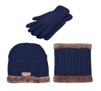 DFJOENVLDKHFE Set di Cappelli, Sciarpe e Guanti Invernali da Donna, Lavorati a Maglia, Comodi e Caldi, Accessori for Le Donne, Stile Freddo(Blue_2 Set)