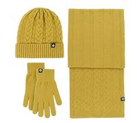 DFJOENVLDKHFE Set di Cappelli, Sciarpe e Guanti Invernali da Donna, Lavorati a Maglia, Comodi e Caldi, Accessori for Le Donne, Stile Freddo(Lemon Yellow)