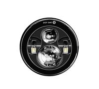 DFJOSF Fari Moto Faro per Moto da 7 Pollici A LED con Luci DRL Halo per Royal per Enfield per Himalayan 400 411 650 350 per Cafe per Racer Faro Motociclo(Black B)