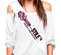 DFPRIME FASCIA 30 ANNI FUCSIA- Fascia Compleanno 30enne con STILE | TRENTA E NON SENTIRLI - Fascia Divertente e Scherzosa - Gadget Compleanno 30 Anni - Regalo Originale per Uomo e Donna