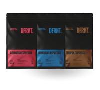 DFRNT. Pack Degustazione 3 x 250 g - Caffè di specialità in grani Colombia, Honduras ed Etiopia (86,75 Punti SCA) - 100% Arabica - Ideale per macchine espresso