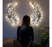 DFrywdgSEY Decorazioni da Parete per l'arredamento, Decorazione da Parete con Ali d'Angelo a LED 11,8", Decorazione Nere in Metallo luci a, insegna al Neon