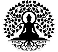 DFrywdgSEY Decorazioni da Parete per l'arredamento, Decorazione da Parete for Interni Zen con Buddha Nero 11,8 Pollici, Decorazione for la casa, Albero della Vita, for Soggiorno, Camera Letto