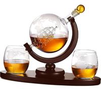 DFrywdgSEY Set decanter for whisky con 2 bicchieri incisi, da 30 once e 9