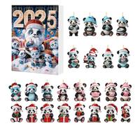 Dfstvup Calendario 'avvento Natalizio Panda 24 Giorni | Calendario Avvento a Forma di Charm Panda Acrilico 2D - Ciondolo Specchietto Retrovisore Animali per Auto Zaino Albero di Natale Finestra