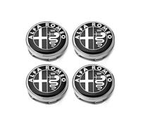 DFSYZGAK 4 Pezzi Auto Ruota Coprimozzi per Alfa Romeo Giulietta 159 146 156 Brera Fregi 60mm,Coprimozzo Copriruota Centrale Cappucci delle Valvole Tappi Centrali Cerchioni Pneumatici Accessori,A