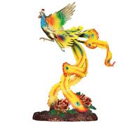 DFTDFYXY Solid Brass Phoenix Statue, Hand Painted Color Fenghuang Ornament