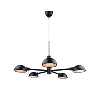 DFTP Nomi - Lampada a sospensione 5 Spot - Nero, 71 cm, attacco E14, 5 teste luminose, faretti regolabili, cavo da 300 cm, design moderno