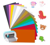 Dfuqanb 15 pezzi Smart Vinyl Permanent for Cricut Joy, Smart Iron On for Cricut Joy, 14 cm x 30,5 cm, pellicola plotter in tessuto, facile da tagliare e diserbo, per magliette fai da te, tessuti,
