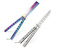 Dfuqanb 2 pezzi Coltello a Farfalla da Allenamento, Coltello a Farfalla Per, Pratico Balisong, Coltello Da Allenamento A Farfalla, pratica flipping trucchi per i principianti