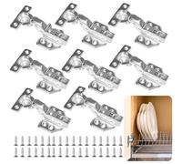 Dfuqanb 8 PCS 110 Grado Cerniere per Ante,Cerniere a Chiusura Ammortizzata con Ammortizzatore,Cerniera Dell'Armadio,Cerniere per Mobili,para la bisagra de la puerta del armario del baño de la cocina