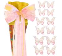 Dfuqanb Farfalle Finte Colorate Decorative in PVC Fiocco Cono Scolastico per Ritorno a Scuola Farfalle Finte Colorate per Decorazione Compleanno Matrimonio Comunione Festa Regalo Fai da Te