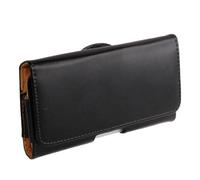 DFV mobile - Custodia orizzontale da cintura in pelle sintetica liscia con clip compatibile con Huawei Honor Play 4 Pro (2020) - Nero