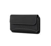 DFV mobile - Horizontal Belt Pouch New Leather And Nylon per TCL 50 XE NxtPaper (2024) - Black