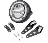 Dfvajwc Impermeabile Spotlight Faro Per Gruppo Ottico Anteriore Per Moto Con Staffe, Abbaglianti, Anabbaglianti, Luci Di Marcia Diurne Alogene Per Cafe Racer Retrò(28 to 36mm Set)