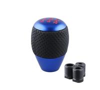 Dfvajwc Leva del Cambio Pomello del Cambio Universale per Auto Leva Manuale in Pelle 5 Marce in Metallo Accessorio per La Modifica degli Interni da Corsa(Blu)