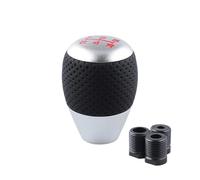 Dfvajwc Leva del Cambio Pomello del Cambio Universale per Auto Leva Manuale in Pelle 5 Marce in Metallo Accessorio per La Modifica degli Interni da Corsa(d'Argento)