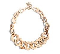 DFWY Collana Girocollo in Resina Acrilica da Donna A Maglia Grossa, Collare con Ciondolo Geometrico Intrecciato A Mano in Plastica Vintage, Gioielli Esagerati con Dichiarazione di Costume