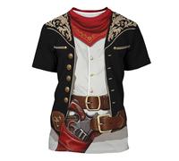 DFZ Maglietta divertente a maniche corte con stampa 3D per Oktoberfest, per uomo e donna, Cowblack, M