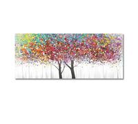 DFZEWKI Nordic Abstract Colorful Leaves Tree Canvas Painting Nature Morte Poster Stampe Immagini da Parete per Arredamento Soggiorno (40x90cm/16x35in)/Senza Cornice