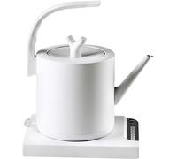 DFZHiuat Bollitore elettrico a collo d'oca con temperatura variabile, caffettiera e teiera da 1 litro, bollitore a controllo della temperatura in acciaio inossidabile a ebollizione rapida (bianco)