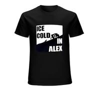 DFZZR Jemto Ice Cold in Alex T-Shirt Desert Ambulance Retro British War Movie Army Soldier T-Shirt Black S