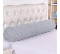 DG Catiee Cuscino cilindrico rotondo per testiera, supporto per collo, morbido e confortevole, cuscino lombare per divano e letto, con chiusura dello spazio (12 x 120 cm, grigio chiaro)