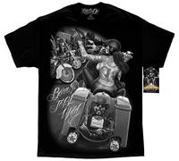 Dga David Gonzales Art Ride Or Die Born To Be Wild Tattoo Biker Punk Uomo Maglia