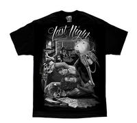 DGA David Gonzales Arte Last Night Party Hangover Scheletri Fumatori T Shirt