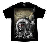 DGA David Gonzales Arte Primo Americani Indiano Nativo Capo Mappa Urban T Shirt
