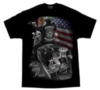 DGA David Gonzales Arte Ride Or Die Ride Con Pride Bandiera Moto T-Shirt