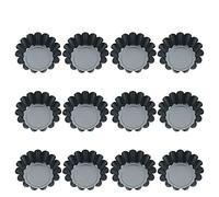 dgaf&bae 12 stampi per torte in acciaio al carbonio, 6,5 cm, colore: nero
