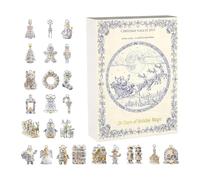 Dgayaeic Calendario 'Avvento - 2D Acrilico Regalo Festivo,24 Giorni Calendario Avvento Moo Porcellana Natalizio Ornamento Appendibile | per Albero Bambini Famiglia Divertimento Sviluppo Adolescenti