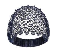 Dgayaeic Cerchietto In Pizzo Con Perle In Stile Boho | Elastico Vintage Con Dettaglio Di Occhielli E Strass - Cerchietti Decorativi Larghi Di Pizzo | Per Cerimonie Nuziali E Per Il Relax Del Libero