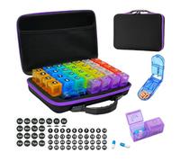 Dgayaeic Scatola per medicinali, con 31 scomparti separati, 26x17x11,5 cm, Portapillole mensile, Portapillole per 1 mese alle ore del mattino, con numero chiaro, Funzionale, per donne e uomini