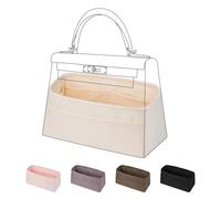 DGAZ Seta Interno Borsa Organizer per Kelly Pochette/Mini/20/25/28/32/35/40/42/50, Borsa in Borsa Organizzatore Interno Borsatta, Borsa Organizzatore Leggera (Craie, KL28)