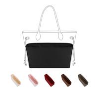 DGAZ Seta Interno Borsa Organizer per Neverfull-BB/PM/MM/GM, Borsa in Borsa Organizzatore Interno Borsatta, Borsa Organizzatore Leggera (Nero, MM)