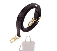 DGAZ Tracolla in Vacchetta Pelle per borsa Speedy, Tracolla di ricambio con confezione regalo e anelli a D, Lunghezza Regolabile 90-120cm (Glossy Brown Larghezza 1,2cm)