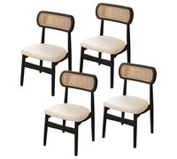 DGDHHSFJDJ Dining Chairs, Kitchen Side Chair with Minimalist Backrest & Upholstered Seats, for Dining Room Living Room Bedroom Studio(Beige,4PCS)