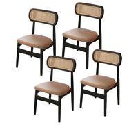 DGDHHSFJDJ Dining Chairs, Kitchen Side Chair with Minimalist Backrest & Upholstered Seats, for Dining Room Living Room Bedroom Studio(Light brown,4PCS)