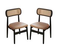 DGDHHSFJDJ Dining Chairs, Kitchen Side Chair with Minimalist Backrest & Upholstered Seats, for Dining Room Living Room Bedroom Studio(Light brown,2PCS)