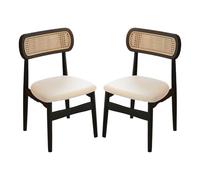 DGDHHSFJDJ Dining Chairs, Kitchen Side Chair with Minimalist Backrest & Upholstered Seats, for Dining Room Living Room Bedroom Studio(Beige,2PCS)