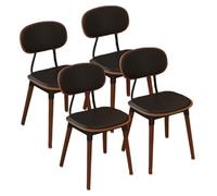 DGDHHSFJDJ Dining Chairs, Minimalist Breakfast Chairs With Comfortable Backrest & Upholstered PU Leather for Dining Room Living Room Bedroom Studio(Brown,4PCS)