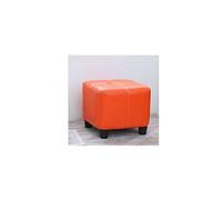 DGDHHSFJDJ Elegante pouf poggiapiedi arancione - 30x30x35 cm in morbida pelle cerata e oliata, design antiscivolo, facile da pulire, perfetto per cambiare le scarpe e come arredo per la casa