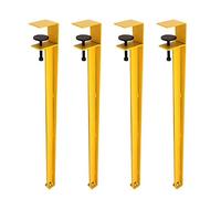 DGDHHSFJDJ Gambe da tavolo regolabili a forma di F con clip - Supporti neri da 71 cm (set da 4), design antiforatura per tavolo da lavoro, tavolino da caffè, bancone da bar e per la colazione