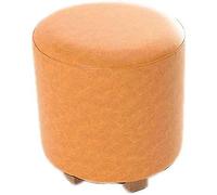 DGDHHSFJDJ Grande sgabello rotondo imbottito - Panca portascarpe con gambe in legno e seduta multifunzione - Elegante pouf a colonna blu per l'arredamento della casa